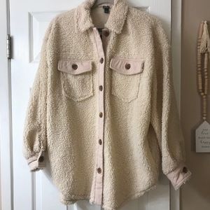 Wild Fable Sherpa Cream Shirt Jacket 